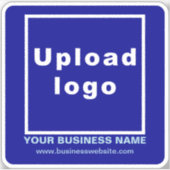 Website für Unternehmen auf dem Blue Square Vinyl  Aufkleber (Vorderseite)