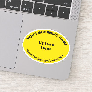 Website für Unternehmen - Gelbes Oval - Form Vinyl Aufkleber
