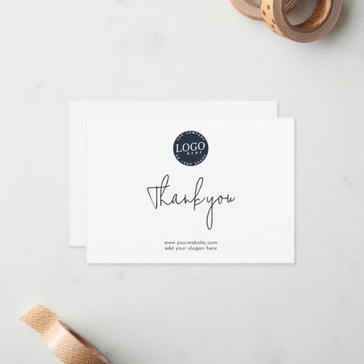 Website für Unternehmen hinzufügen Vielen Dank Mitteilungskarte (Vorderseite/Rückseite Beispiel)