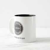 Website für Unternehmen hinzufügen Zweifarbige Tasse (Vorderseite Links)