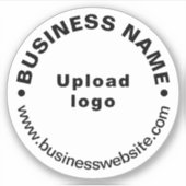 Website für Unternehmen: White Round Vinyl Sticker (Vorderseite)