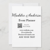 Website für Veranstaltungsplaner mit dem Namen Q R Einladung (Rückseite)