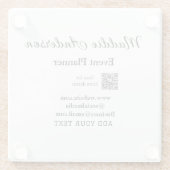 Website für Veranstaltungsplaner mit dem Namen Q R Glasuntersetzer (Rückseite)