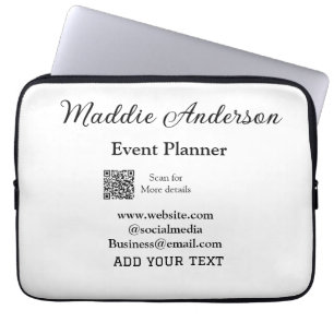 Website für Veranstaltungsplaner mit dem Namen Q R Laptopschutzhülle