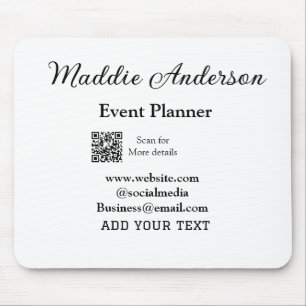 Website für Veranstaltungsplaner mit dem Namen Q R Mousepad