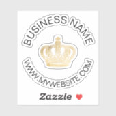 Website-Geschäft mit Goldkronennamen Aufkleber (Blatt)