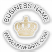 Website-Geschäft mit Goldkronennamen Aufkleber (Vorderseite)