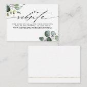 Website "Grüne und Eukalyptus Wedding" Begleitkarte (Vorne/Hinten)