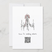 website Hand Drawn Chandelier Bow Wedding Einladung (Rückseite)