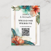 Website Hochzeit + QR Hibiskus Serenade Paradise Begleitkarte (Vorderseite)