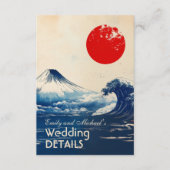 Website Hochzeit + QR Japonesque Harmonie mit Fuji Begleitkarte (Vorderseite)