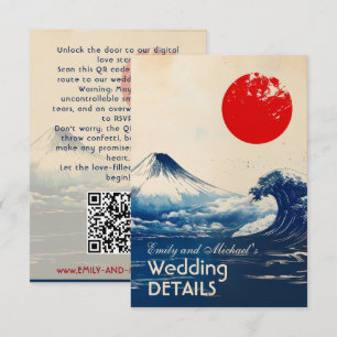 Website Hochzeit + QR Japonesque Harmonie mit Fuji Begleitkarte