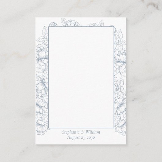 Website Hochzeiten Dusty Blue Boho Botanischer Enc Begleitkarte (Rückseite)