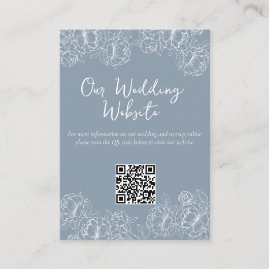 Website Hochzeiten Dusty Blue Boho Botanischer Enc Begleitkarte (Vorderseite)