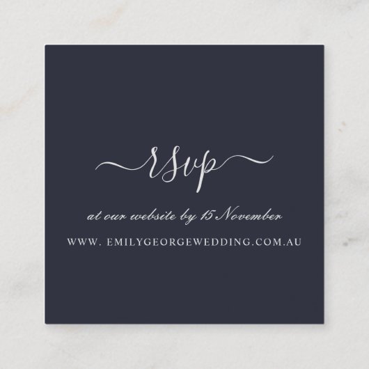 WEBSITE "HOLZ BOHO BLUSH FLORAL WEDH WEDH WEBSITE" QUADRATISCHE VISITENKARTE (Rückseite)