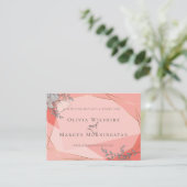 Website-Karte für Hochzeiten | Coral Floral Gold R Begleitkarte (Stehend Vorderseite)