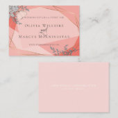 Website-Karte für Hochzeiten | Coral Floral Gold R Begleitkarte (Vorne/Hinten)