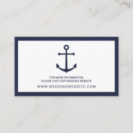 Website-Karte für Hochzeiten der Nautischen Marine Begleitkarte
