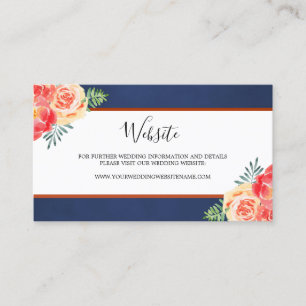 Website-Karte für Hochzeiten der Seekoralle Visitenkarte