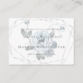 Website-Karte für Hochzeiten | Dusty Blue Floral Begleitkarte