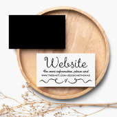 Website-Karte für Hochzeiten | Modernes Schwarz/We Begleitkarte