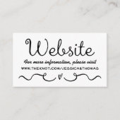 Website-Karte für Hochzeiten | Modernes Schwarz/We Begleitkarte (Vorderseite)