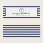 Website-Karte für Hochzeiten | Nautic Blue Seepfer (Vorne & Hinten)