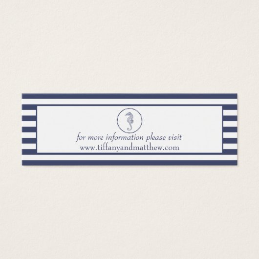 Website-Karte für Hochzeiten | Nautic Blue Seepfer (Vorderseite)