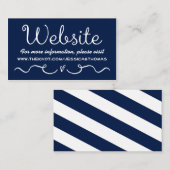 Website-Karte für Hochzeiten | Nautic Navy Blue & Begleitkarte (Vorne/Hinten)
