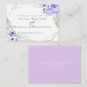 Website-Karte für Hochzeiten | Violet Anemone Flor Begleitkarte (Vorne/Hinten)