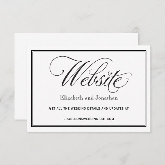 Website-Karte für Schwarz-Weiß-Skripte Begleitkarte (Vorne/Hinten)