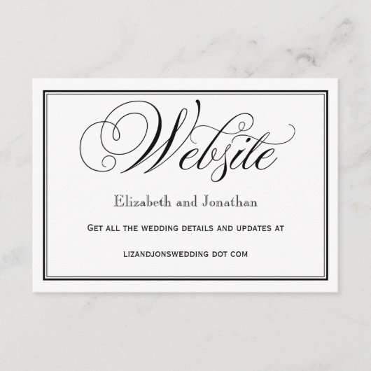 Website-Karte für Schwarz-Weiß-Skripte Begleitkarte (Vorderseite)