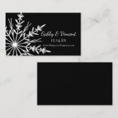 Website-Karte für Schwarz-Weiß-Snowflake-Hochzeite Begleitkarte (Vorne/Hinten)