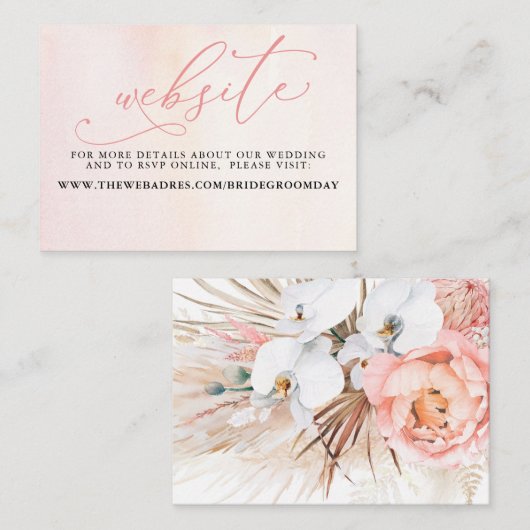 Website-Karte für tropische Blumenwüste Visitenkarte (Vorne/Hinten)