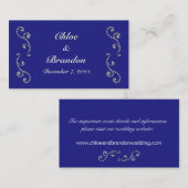 Website-Karte Sapphire Blue, Off White und Pearls Begleitkarte (Vorne/Hinten)
