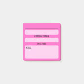Website-Kennwort-Nachhinweise (rosa) Post-it Klebezettel (Vorderseite)