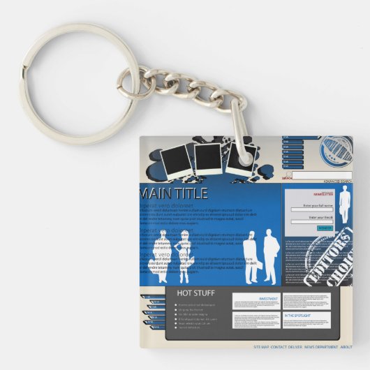 Website-Layout-Schlüsselanhänger Schlüsselanhänger (Vorderseite)