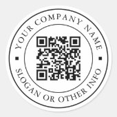 Website Link QR Code Minimaler Geschäftsname Runder Aufkleber (Vorderseite)