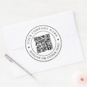 Website Link QR Code Minimaler Geschäftsname Runder Aufkleber (Umschlag)