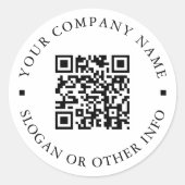 Website Link QR Code Minimaler Geschäftsname Runder Aufkleber (Vorderseite)