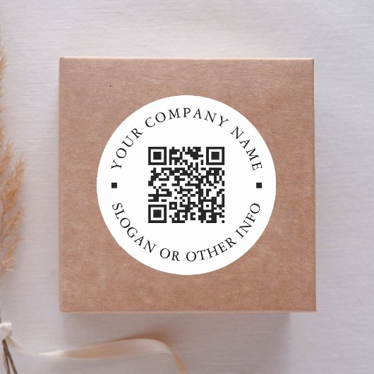 Website Link QR Code Minimaler Geschäftsname Runder Aufkleber