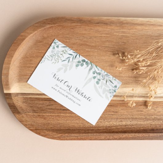 Website Minimalistisch Greenery Eucalyptus Wedding Begleitkarte