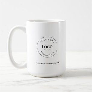 Website mit dem Logo für kundenspezifische Geschäf Kaffeetasse