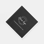 Website mit dem Schwarz-weißen Firmenlogo Serviette (Ecke)