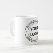 Website mit Firmenlogo für benutzerdefinierte Unte Kaffeetasse (Vorderseite Links)