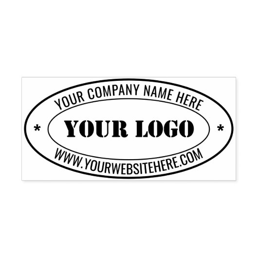 Website mit Firmenlogo Oval Briefmarken example Permastempel (Design)