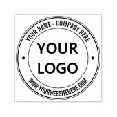 Website mit Firmenlogo Runde Briefmarke Permastempel (Design)