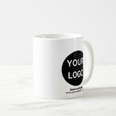 Website mit Firmenlogo Schwarz und Weiß Kaffeetasse (VorderseiteRechts)