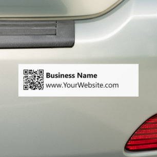 Website mit Firmennamen QR Code Schwarz und Weiß Autoaufkleber
