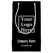 Website mit Firmennamen Schwarz und Weiß Kleine Geschenktüte (Vorderseite)